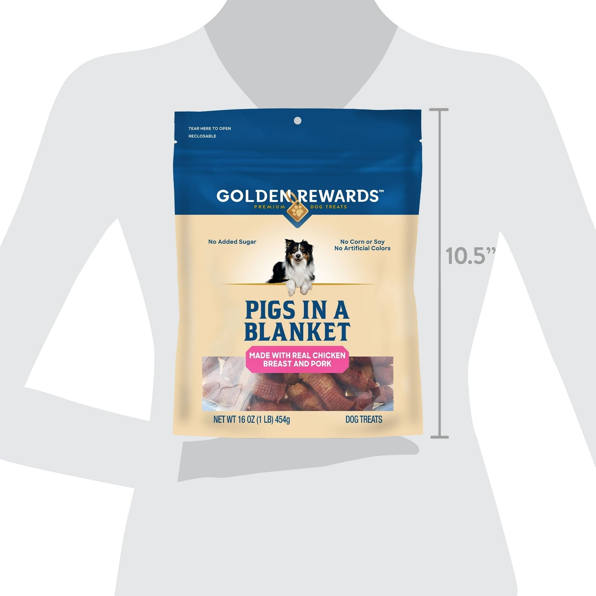 Golden Rewards Air- Dried Jerky Treats Pigs in a Blanket for Dogs, 16 oz
