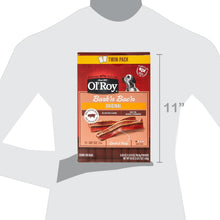 Twin pack Bark'n Bac'n original dog treats box graphic on white shirt