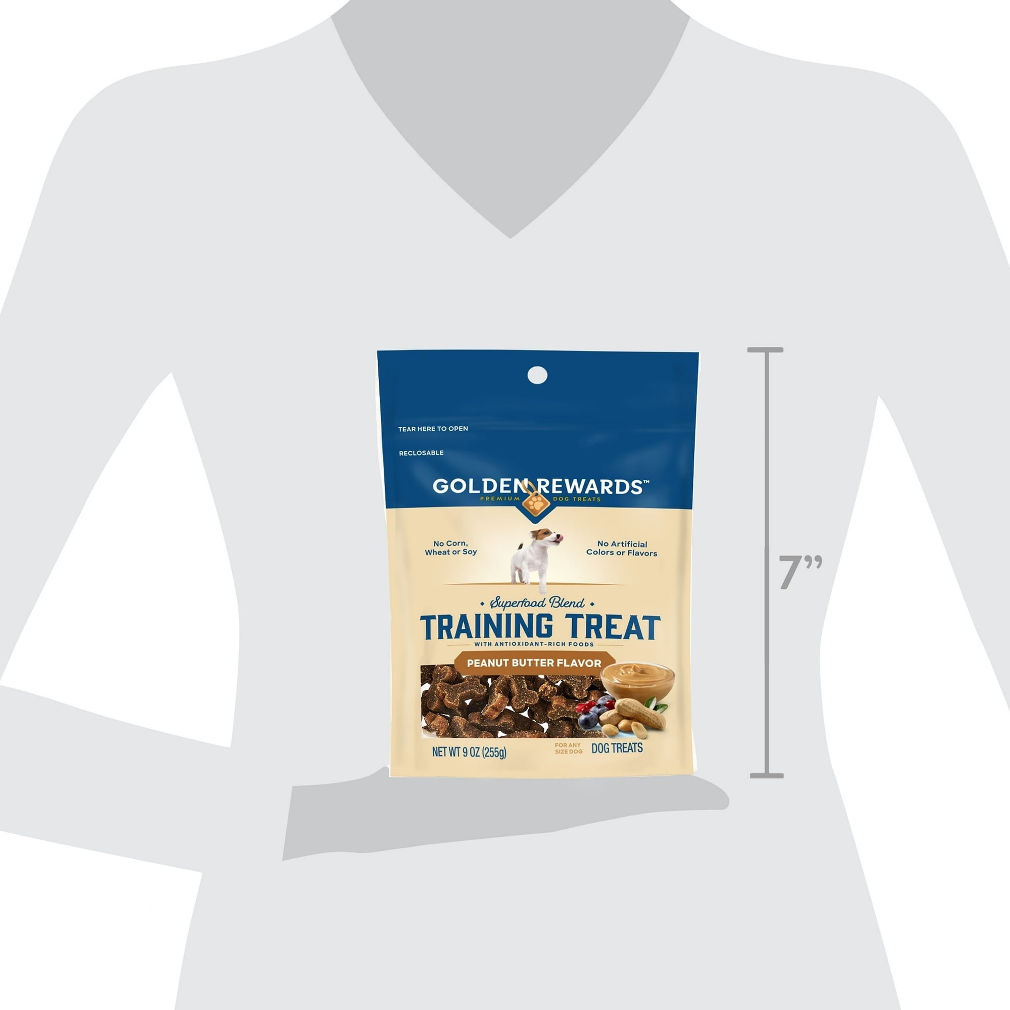 (4 pack) Golden Rewards Dog Training Treats with Peanut Butter Flavor, 9 oz Pouch