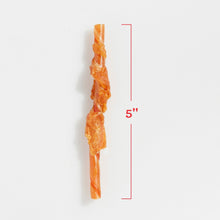 Orange twisted dog chew stick, 5 in length