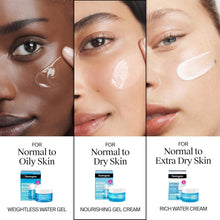 Neutrogena Hydro Boost water gel, nourishing gel cream, and rich water cream