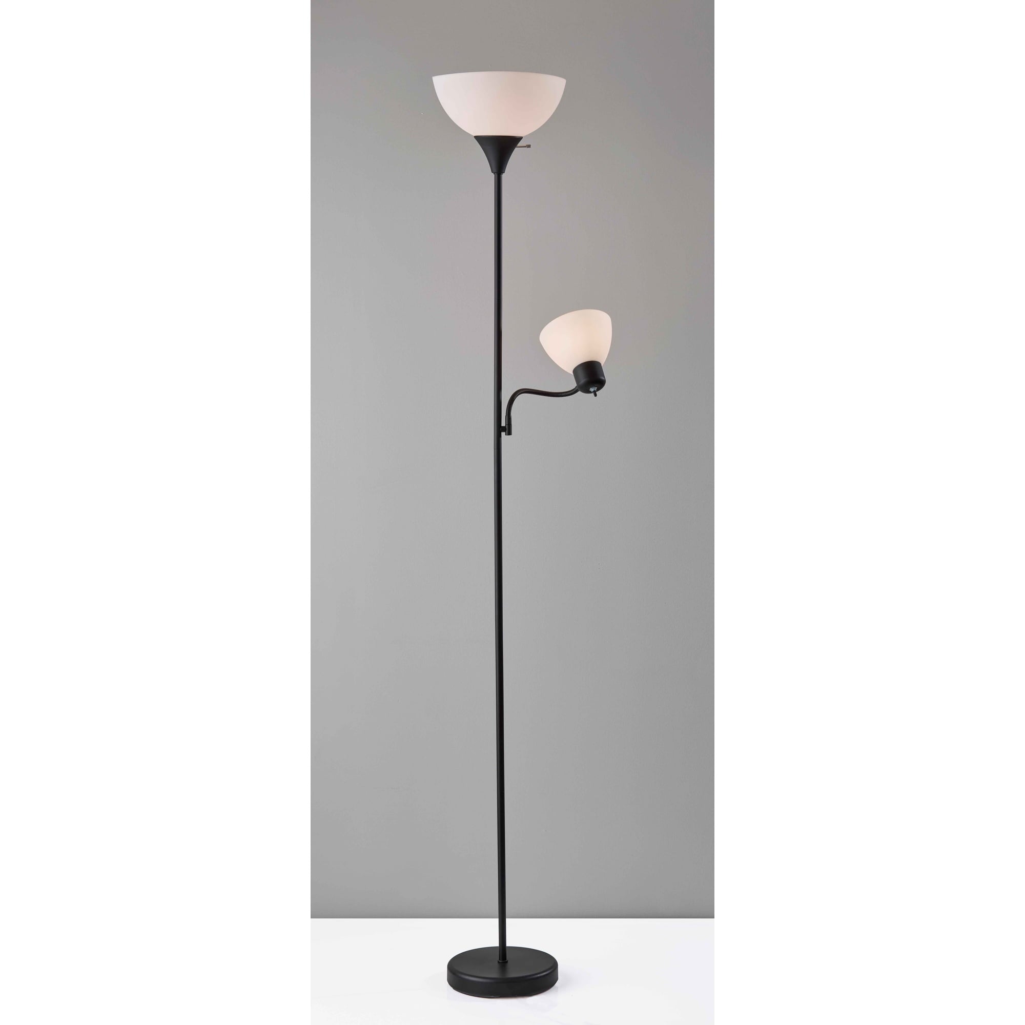 Mainstays 72" Black Combo Floor Lamp with Modern Reading Lamp