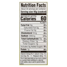 Nutrition Facts label for cooked yellow rice, serving size 45 g, calories 60