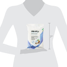 Dog deodorizing wipes pouch, white and blue with palm tree graphic