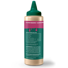 Jinx Kibble Sauce bottle back label with green cap, teal and beige panel