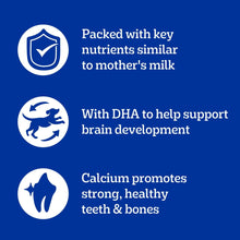 Pedigree puppy wet food nutrients icons: key nutrients, DHA, and calcium