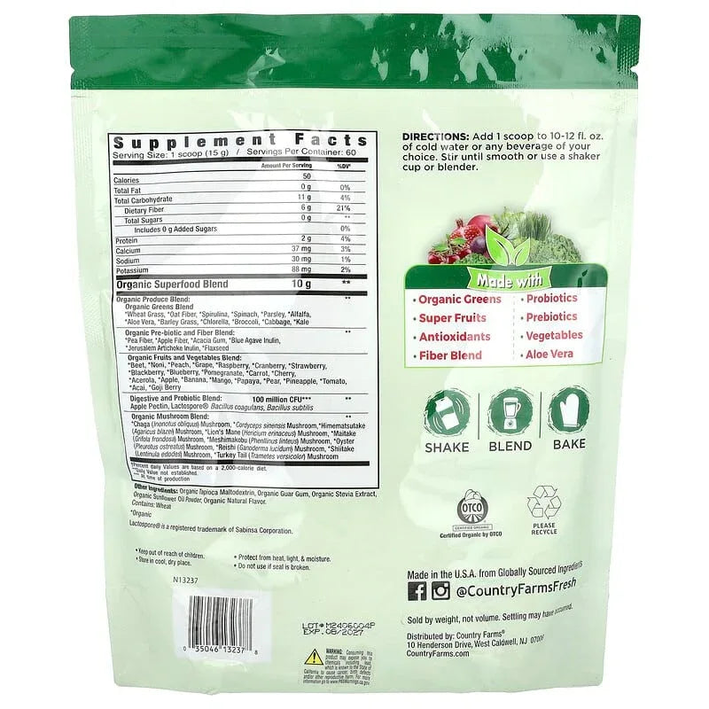 Country Farms, Super Greens, Alkalizing Formula