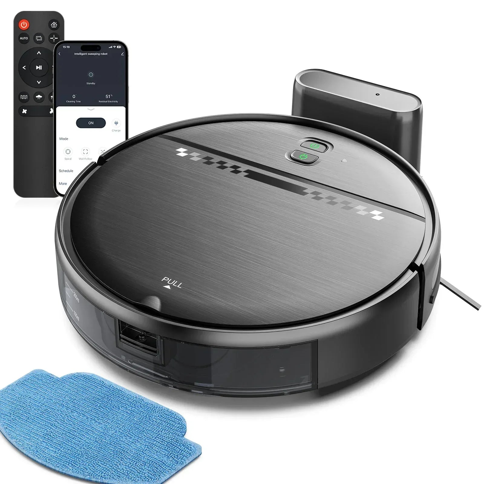 GOOVI Robot Vacuum Cleaner and Mop Combo with App WiFi and Remote Control Robotic Vacuums, Black - USA MEGA SHOP