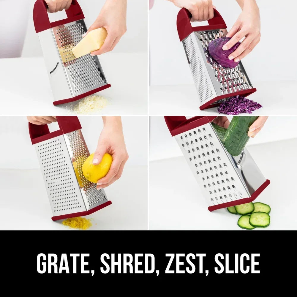 GORILLA GRIP Cheese Grater, BPA Free Stainless Steel Box Graters, Cheeses and Veggie Shredder - USA MEGA SHOP