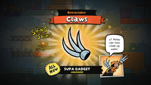 Nintendo Switch game graphic showing retractable Claws gadget and claw effects