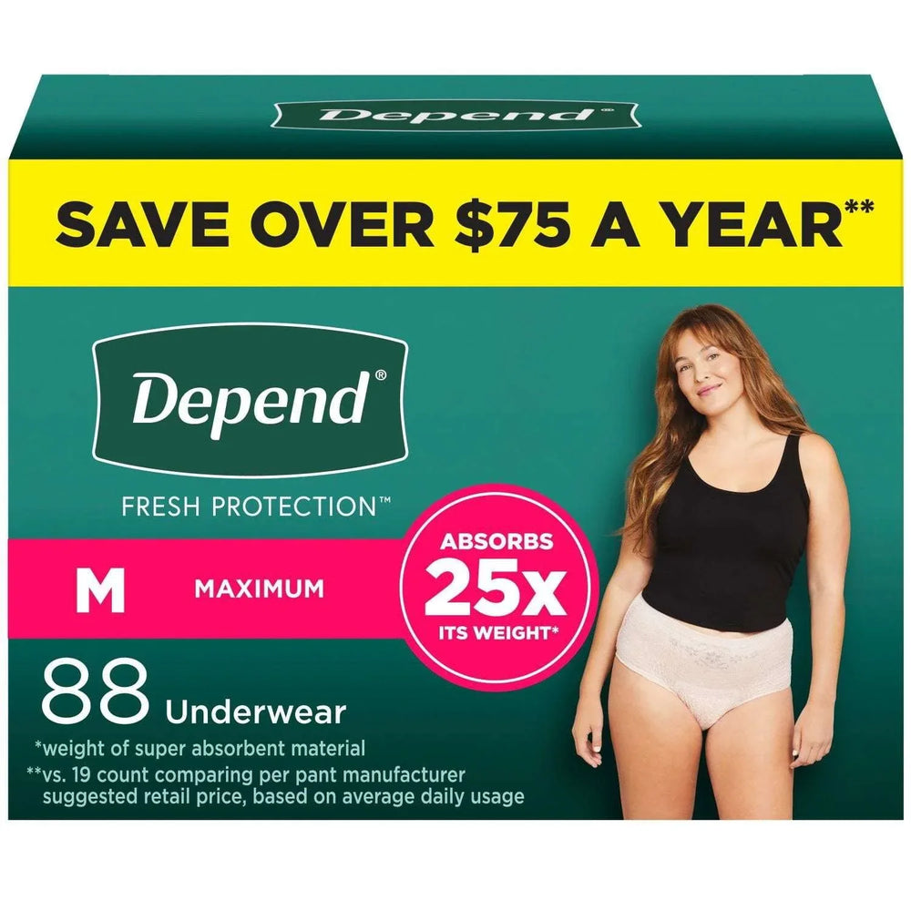 Depend Fresh Protection Incontinence Underwear for Women, Choose Your Size - USA MEGA SHOP