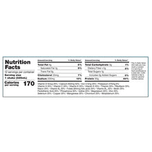 Nutrition Facts panel with serving size and daily value percentages