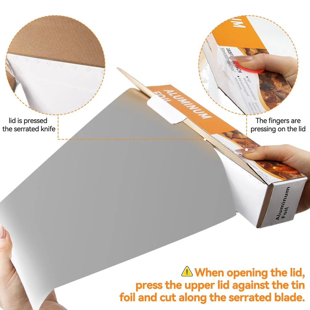 Alpacasso Aluminum Foil ,Aluminum Foils Roll with Serrated Cutter,12inx165SQ.FT - USA MEGA SHOP