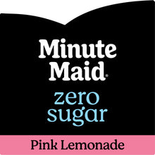 Minute Maid zero sugar pink lemonade label close-up with pink bottom stripe