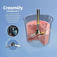 Ninja CREAMi dual-drive technology with clear mixing container and frozen base
