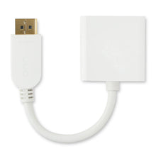 White adapter with HDMI plug and cable loop, compact connector housing