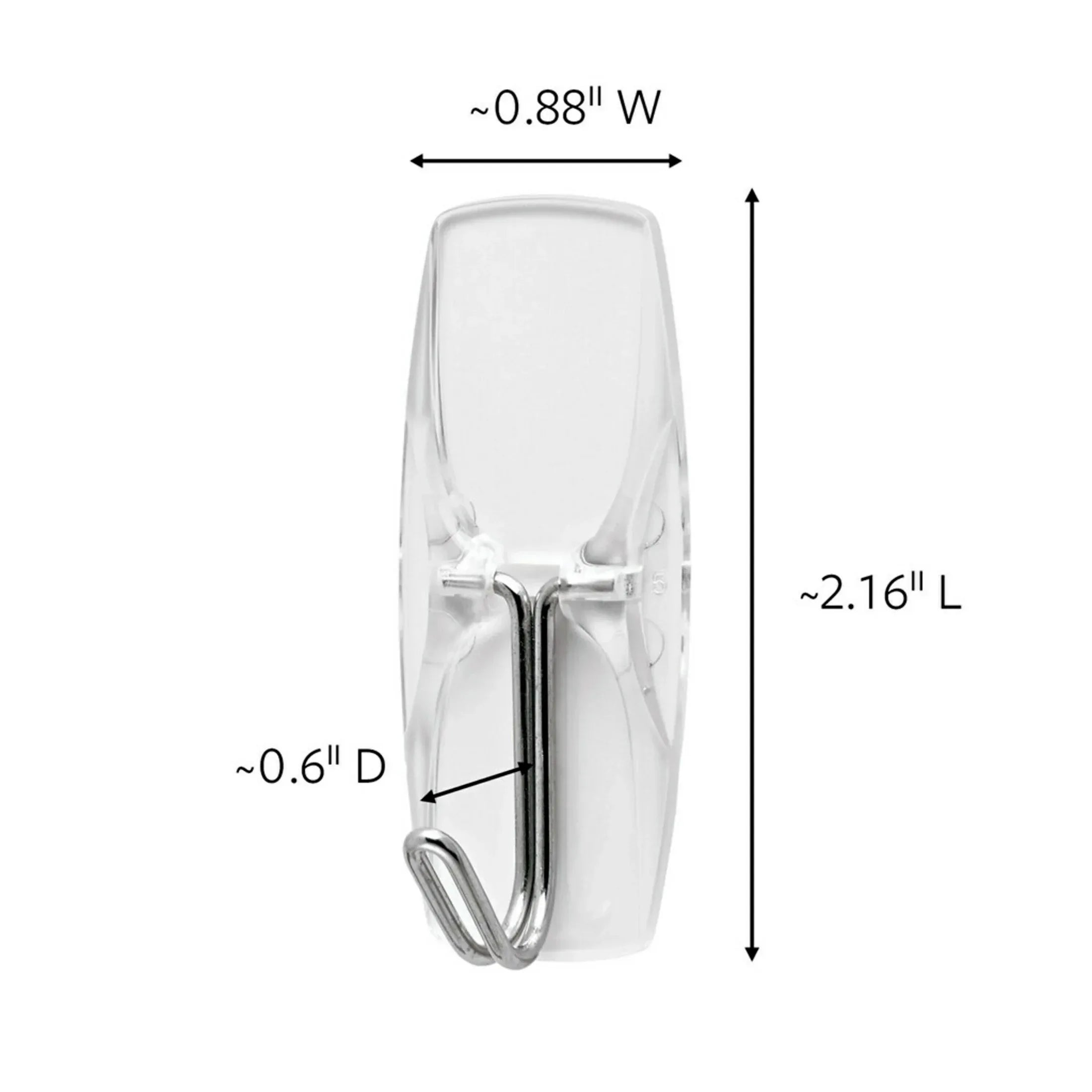 Command Wire Toggle Hooks, Clear, Medium, 2 Wall Hooks, Damage-Free Hanging