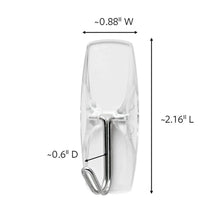 Clear wire toggle wall hook with plastic backing, single hook