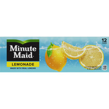 Lemonade drink can multipack box with lemons and Minute Maid logo