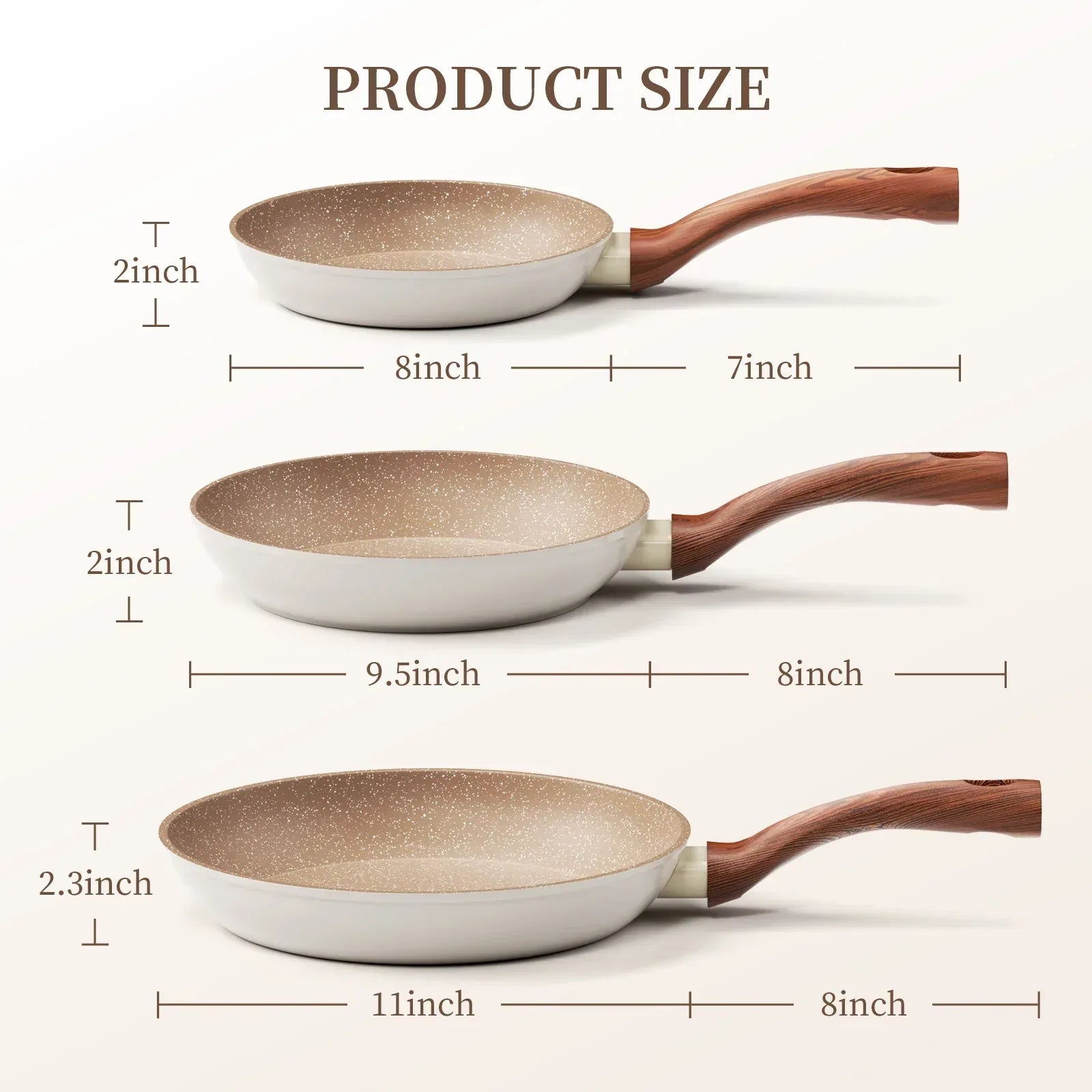 Innerwell 8-Inch Nonstick Granitic Frying Pan with Ergonomic Bakelite Handle