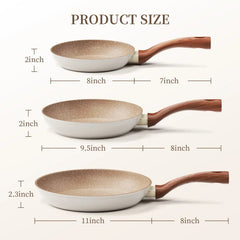 Innerwell 8-Inch Nonstick Granitic Frying Pan with Ergonomic Bakelite Handle