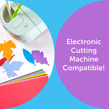 Cardstock set shown with electronic cutting machine compatibility label