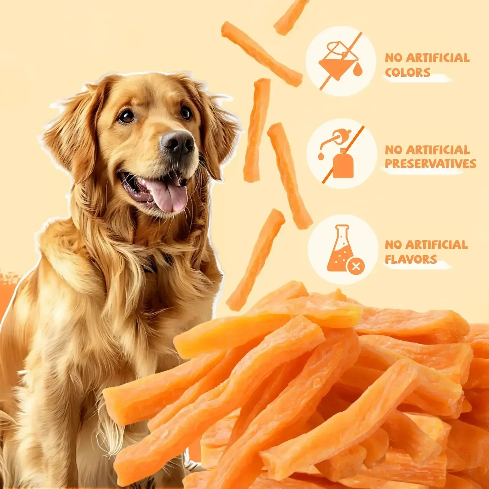 Pawmate Sweet Potato Dog Treats, Promote Digestion Soft Chews for All Dogs, 30 ct Packet