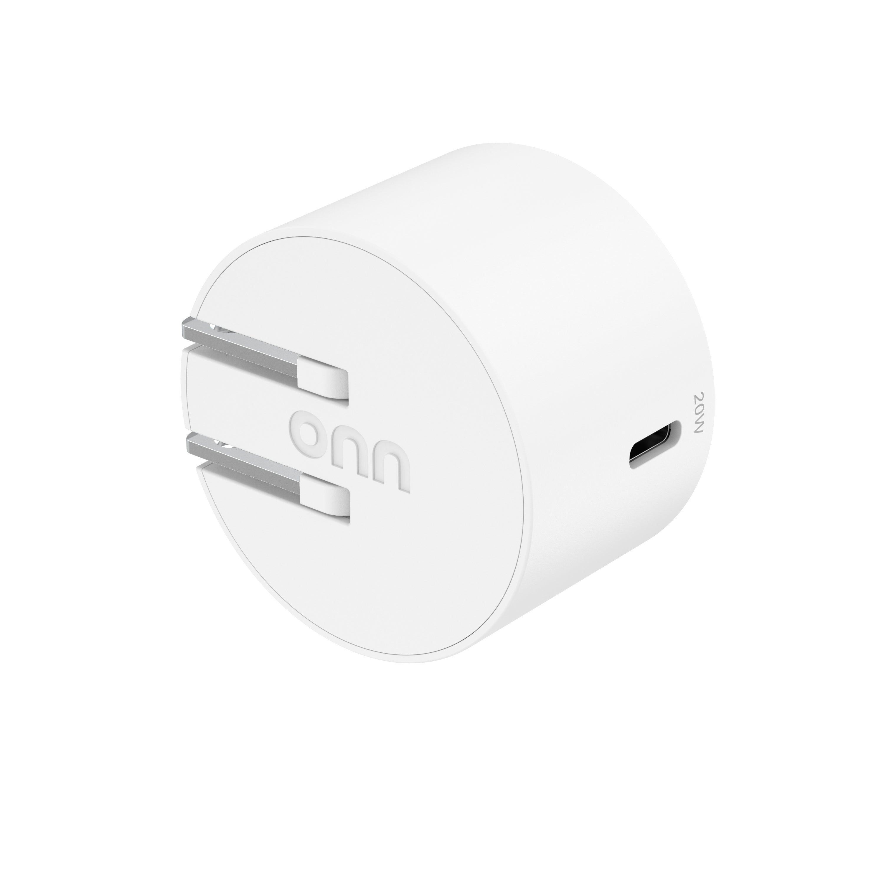 onn 20W Single USB-C Port Wall Charger with 3ft C-C Cable, Fast Charging, USB-IF Certified,Foldable Plug, White - Compatible with iPhone 17/16/15 Series, Galaxy, Note, Pixel, iPad Pro, & More