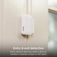 White entry sensor with compact power module for door or window monitoring