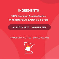 Cameron's Coffee Vanilla Hazelnut Flavored Naturally Caffeinated Keurig Pods, Light Roast, 24 Ct