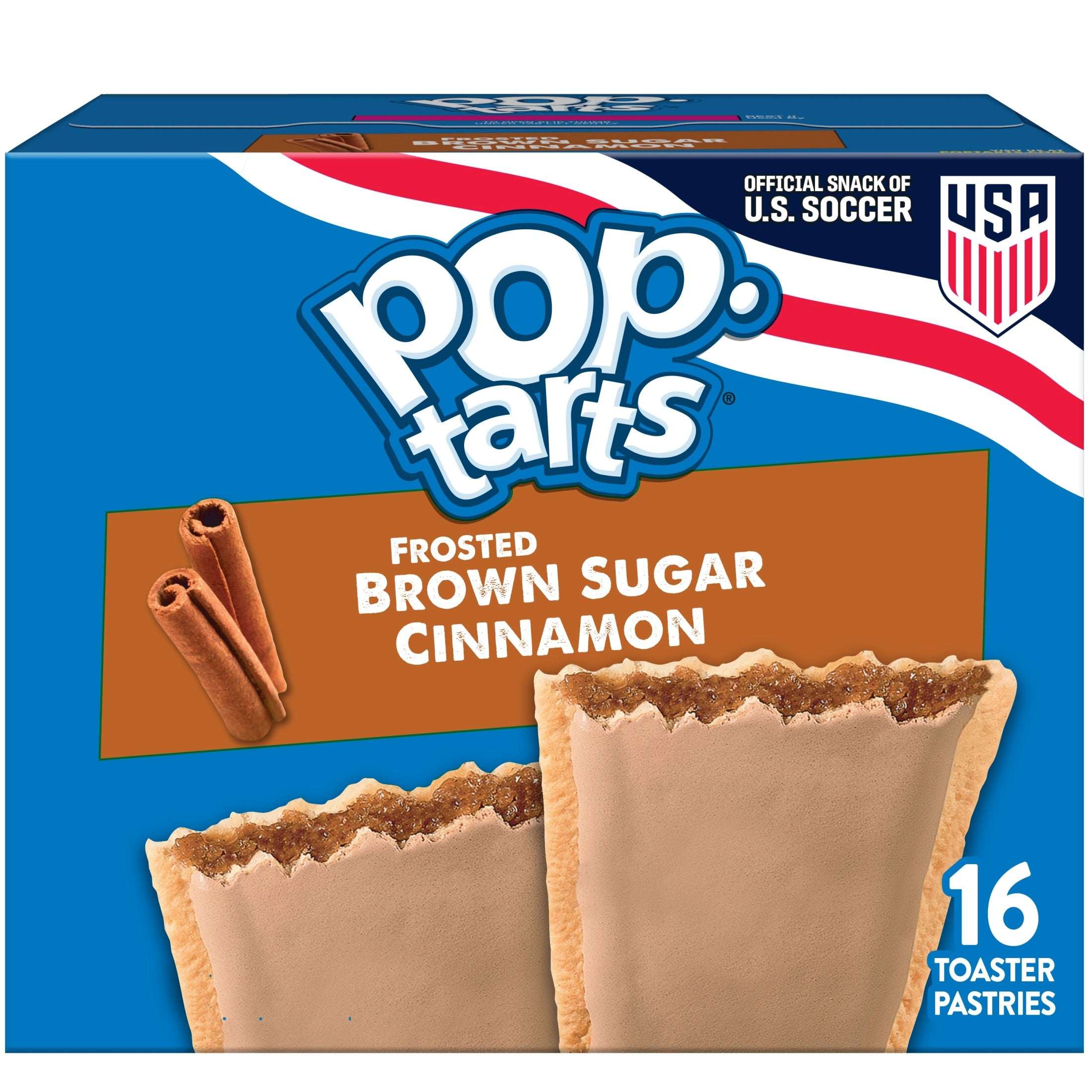 Pop-Tarts Frosted Brown Sugar Cinnamon Toaster Pastries, Breakfast Foods, Shelf-Stable, 13.5 oz (8 Count)