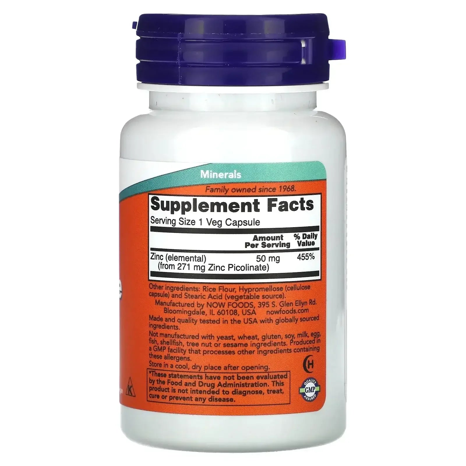 NOW Foods, Zinc Picolinate, 50 mg, 120 Veg Capsules - USA MEGA SHOP