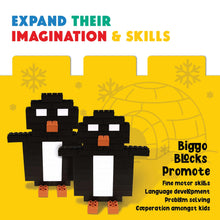 Jumbo black building block animals with multiple small accent pieces