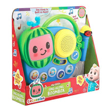 Boxed children's sing-along boombox karaoke microphone with speaker and character face