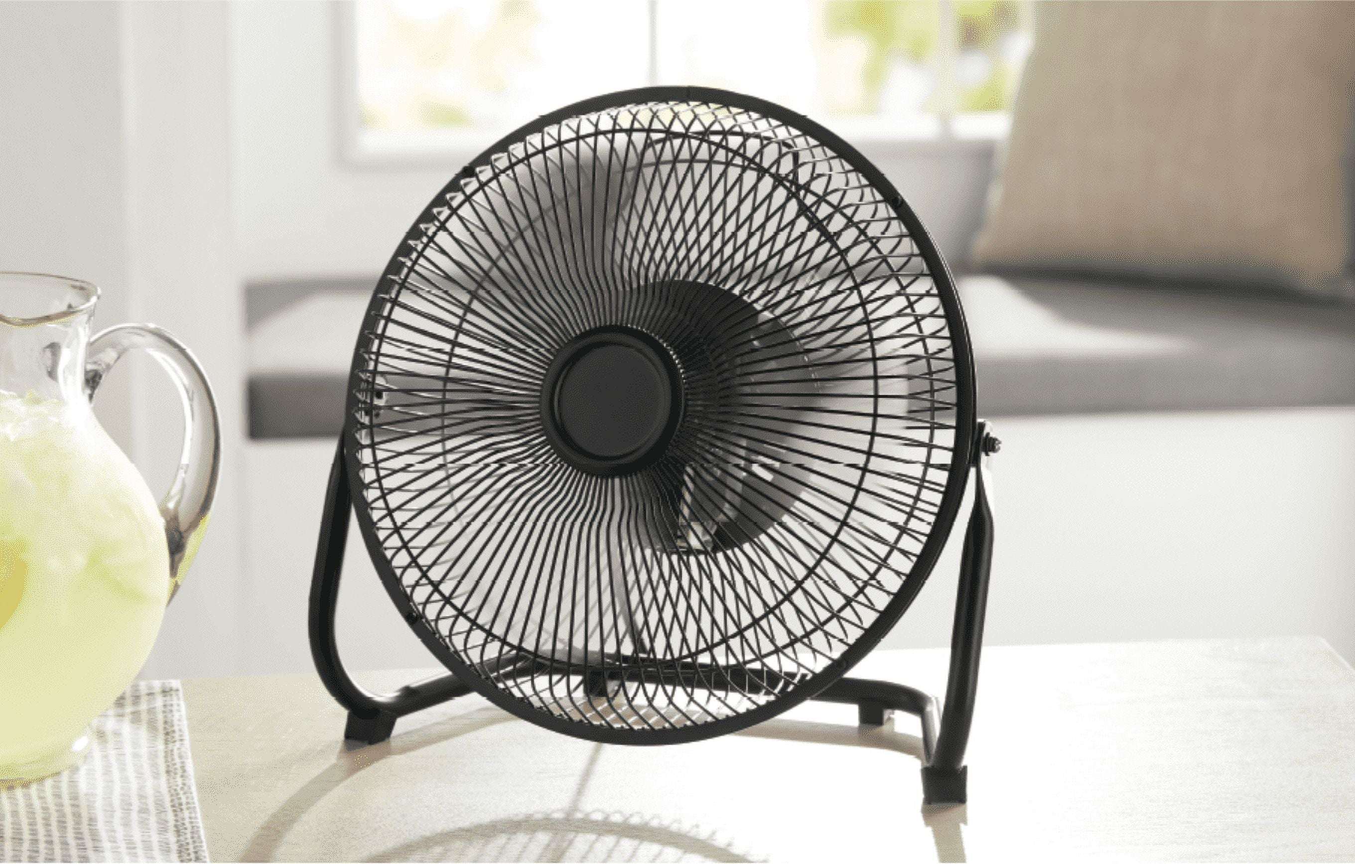 Mainstays 9 Inch High Velocity Metal 3-Speed Fan with 360-Degree Tilt and Wall Mount