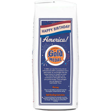 Gold Medal flour bag with Happy Birthday America design on the back