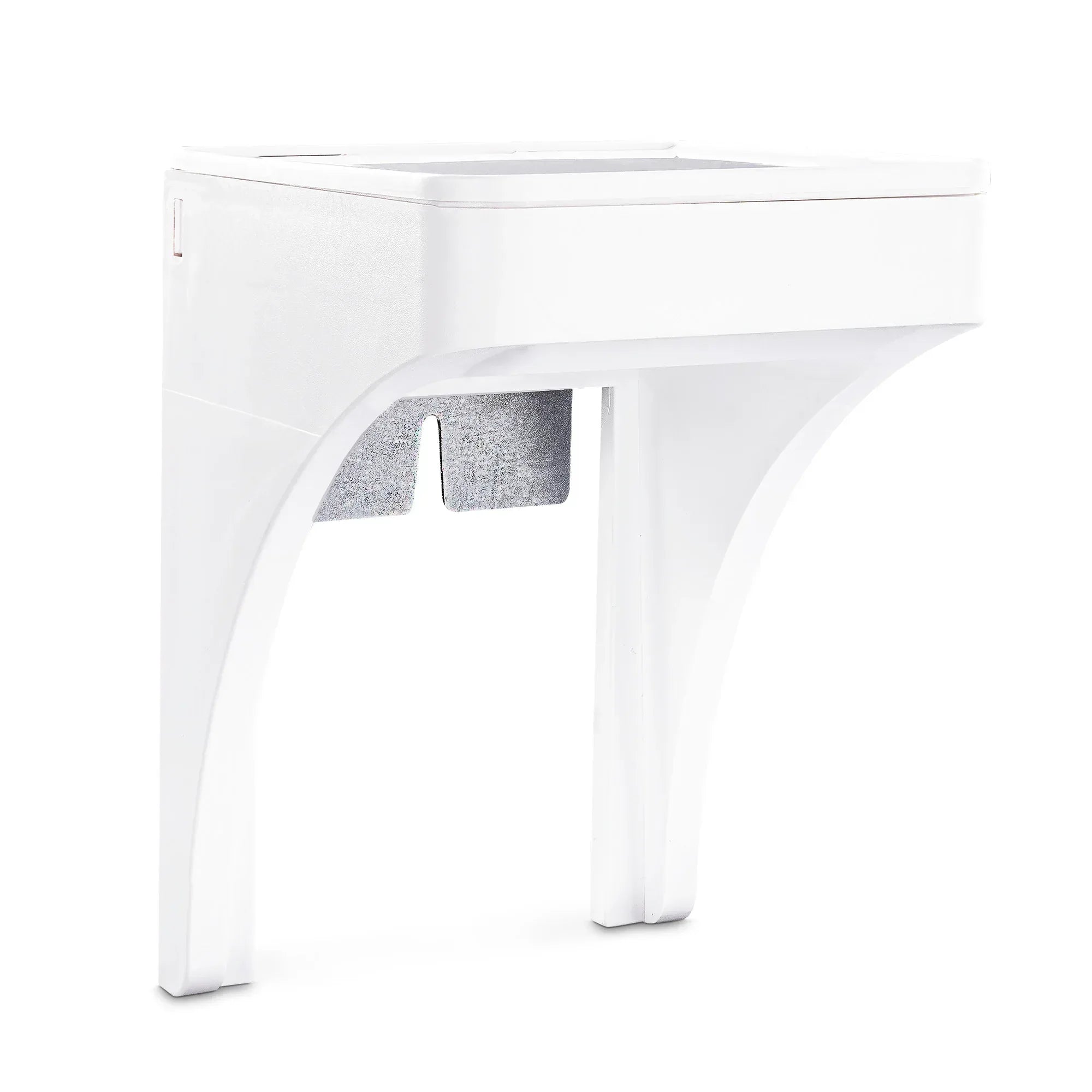 onn. White Outlet Shelf with Power Cord Storage Compartment