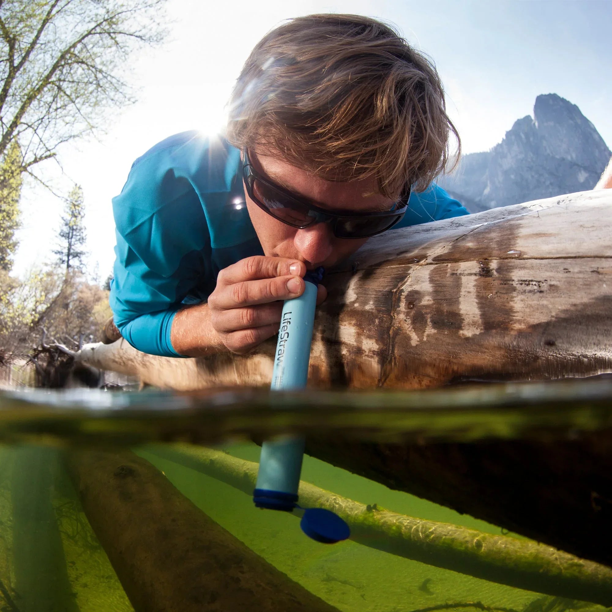 Lifestraw Personal Water Filter for Travel, Hiking, Camping and Survival - Blue - USA MEGA SHOP