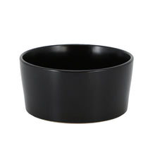 Black stoneware soup bowl, glossy finish