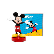 Mickey Mouse audio figurine with blue character card showing Mickey and Minnie
