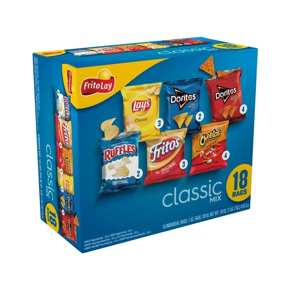 Classic Mix Variety Pack Snack Chips, 1Oz Bags, 18 Count Multipack (Assortment May Vary)