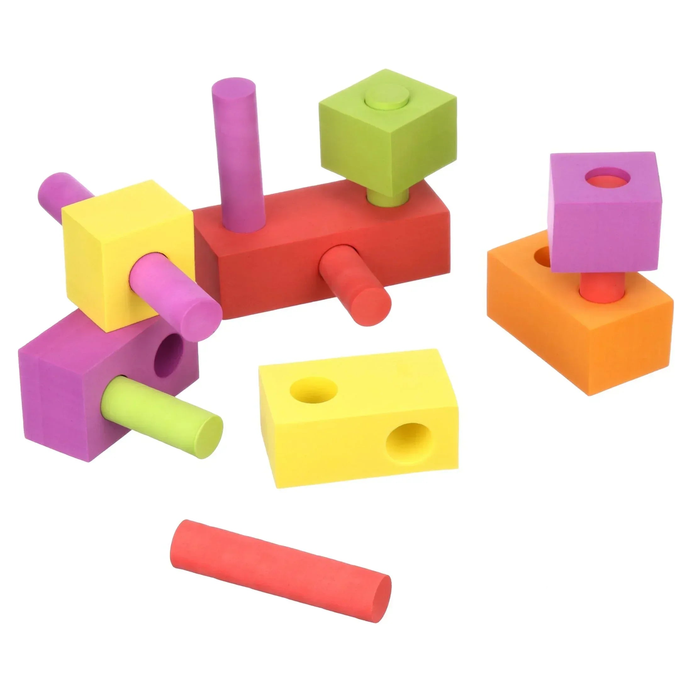 Spark Create Imagine Foam Peg Building Blocks, 100 Pieces, Baby and Toddler Toys - USA MEGA SHOP