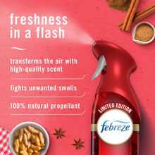 Red aerosol air freshener sprayer bottle with fine mist nozzle