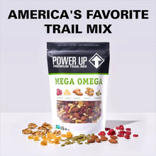 Mega Omega premium trail mix pouch, front label