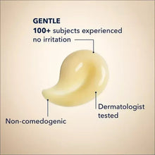 Retinol serum gel scoop with non-comedogenic and dermatology-tested callouts