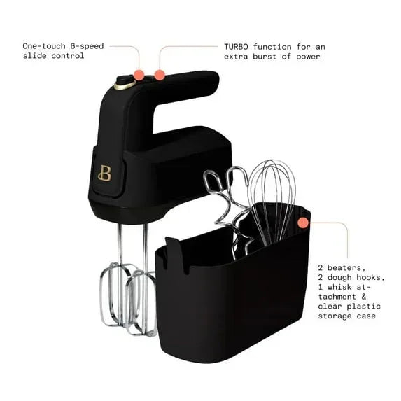 Beautiful 6-Speed Electric Hand Mixer, White Icing by Drew Barrymore
