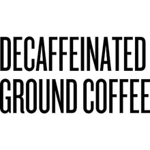 Folgers decaffeinated ground coffee label text on canister
