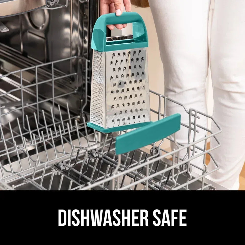 GORILLA GRIP Cheese Grater, BPA Free Stainless Steel Box Graters, Cheeses and Veggie Shredder
