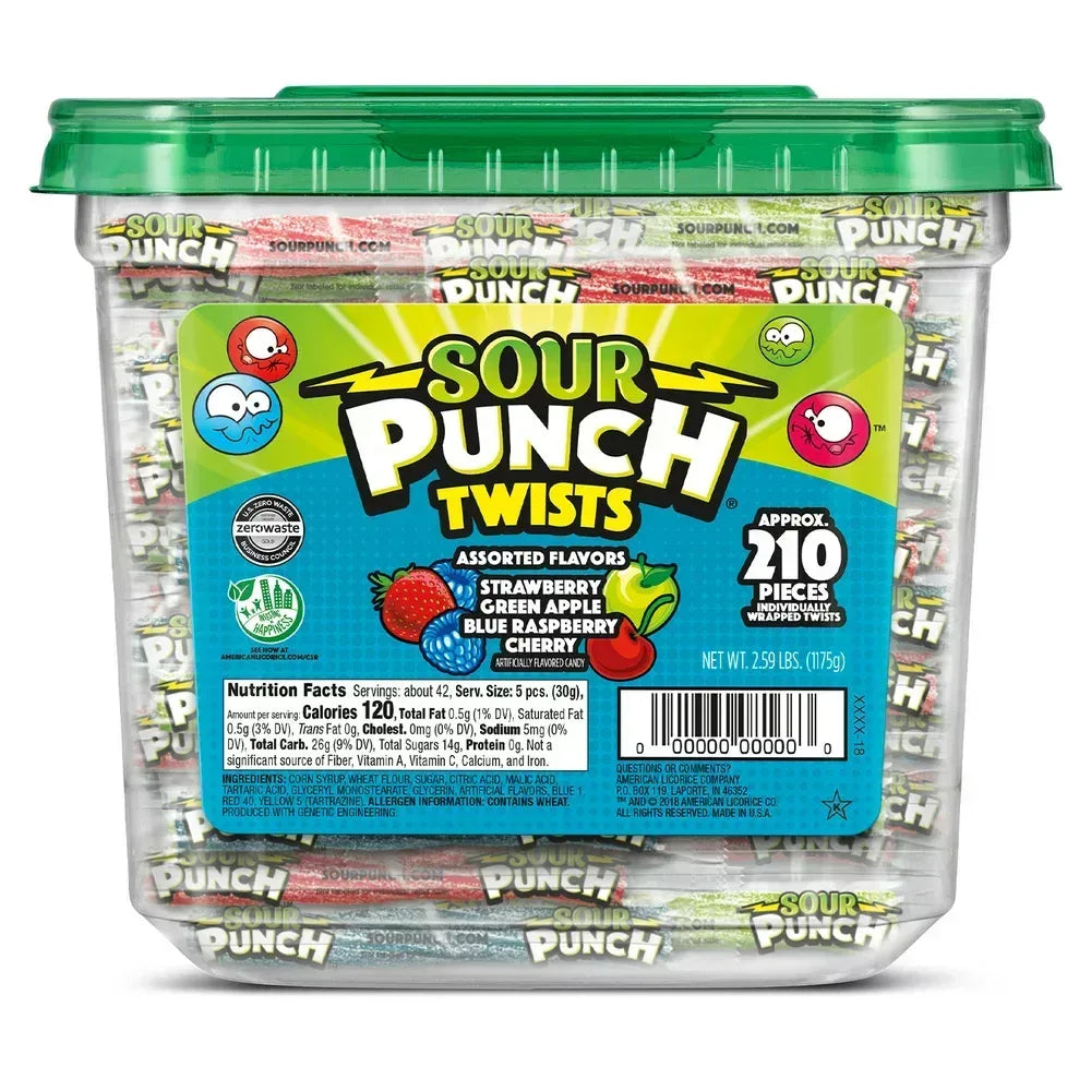 Twists, Individually Wrapped Candy, 2.59Lb (210 Pieces) Jar