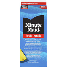 Fruit punch juice drink carton front panel with blue background and fruit
